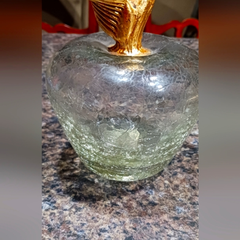 Beautiful apple cracked glass paper weight.